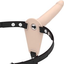 Fetish Submissive Harness silikonowy model z funkcją wibracji 15 cm, czarny