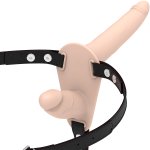 Fetish Submissive Uprząż z dwoma anatomicznymi elementami silikonowymi, miętowy