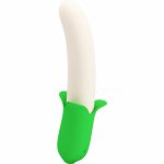 PRETTY LOVE Banana Knight – silikonowy model, 7 trybów wibracji, jasnozielony, ładowany USB