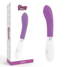 Glossy John Fioletowy – silikonowy model wibrujący, 10 trybów, wodoodporny, 12 cm