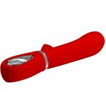 Pretty Love Thomas – wielofunkcyjny model silikonowy, czerwony, 7 trybów, magnetyczne USB