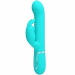 Pretty Love Coale Aqua Zielony – model kroliczek z rotującymi perełkami, 7+4 tryby, USB