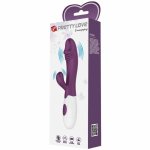 Pretty Love Snappy fioletowy – dwustrefowy system wibracyjny punktu G, 30 trybów, silikon medyczny