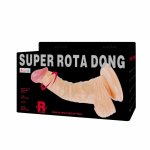 Baile Super Rota Dong – rotacyjny model intymny z przyssawką, 20,5 cm, pilot
