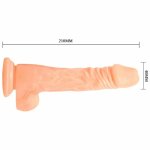 Baile Wibrująca Maszyna Intymna z Przyssawką, model PCV, 22 cm, wielobiegowa
