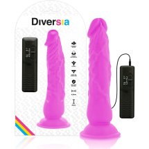 Diversia Wibrujący Model Intymny Fioletowy 21 cm elastyczny z pilotem i przyssawką