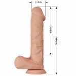 Baile Berqrisi 26 cm model wibracyjny naturalny TPR z przyssawką i regulacją
