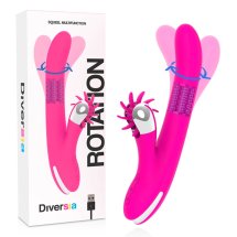 Diversia Bunny Rotation 24 cm - model obrotowy silikonowy z ładowaniem USB, 7 trybów, wodoodporny