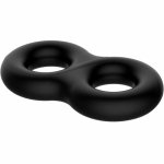 Crazy Bull Double Ring silikonowy medyczny podwójny pierścień anatomiczny 8,5 cm, czarny