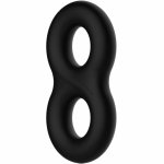 Crazy Bull Double Ring silikonowy medyczny podwójny pierścień anatomiczny 8,5 cm, czarny