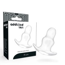 Addicted Toys Średni ekspander tunelowy 11 cm przezroczysty, dwupierścieniowy TPE