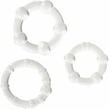 Seven Creations zestaw 3 silikonowych pierścieni anatomicznych, transparentne, różne rozmiary
