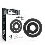 Addicted Toys Potenz C-Ring czarny podwójny pierścień silikonowy, anatomiczny