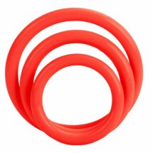 CalExotics Tri-Rings Zestaw elastycznych pierścieni czerwony 3 szt., silikonowe
