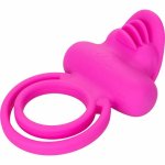 CalExotics Double Flicker – Silikonowy Pierścień z Podwójnym Systemem Wibracji USB, 7 Programów
