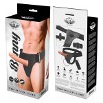 Harness Attraction Benny Hollow System – Zestaw z Wibratorem 15 cm, Pusta Komora, Beżowy