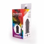 All Black Tata – Maszyna Intymna z Teksturowaną Powierzchnią, 17 cm, Anatomiczny