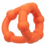 CalExotics Alpha All Star Ring – podwójny silikonowy pierścień pomarańczowy, koraliki