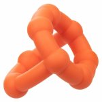CalExotics Alpha All Star Ring – podwójny silikonowy pierścień pomarańczowy, koraliki