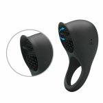 Pretty Love Licking Ring silikonowy pierścień wibrujący, USB, czarny, 12 trybów