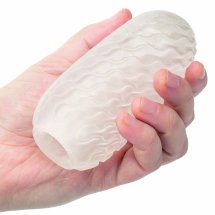 CalExotics Boundless Squishy Ball dwustronna maszyna intymna szara, 11,5 cm, prążkowana