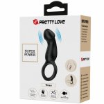 Pretty Love Trae pierścień wibrujący czarny z pilotem USB, 7 trybów, silikon medyczny