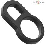 Intense Bobby – podwójny silikonowy pierścień anatomiczny, czarny, 8 cm, ergonomiczny