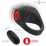 Intense Clover – czarny pierścień wibracyjny, 10 trybów, pilot, USB, silikon medyczny