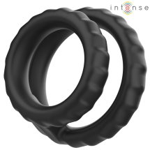 Intense Dewey Double – czarny podwójny pierścień silikonowy, model 2, 5 cm, elastyczny