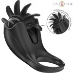 INTENSE Mabel – pierścień wibracyjny z 10 trybami, stymulator, czarny silikon USB