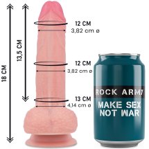 RockArmy Mustang Model Premium 18 cm – płynny silikon, dwuwarstwowy, przyssawka, naturalny