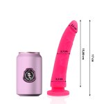 Delta Club Model Silikonowy Medyczny 17 cm x 3 cm – różowy, gładka powierzchnia