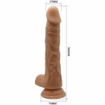 Baile Pretty Love Bodach – system wibracji i rotacji 20 cm, TPR, jasnobrązowy, przyssawka