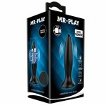 Mr. Play Wibrator Analny 12 Trybów – USB, silikon medyczny, wodoodporny, czarny