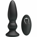 MR PLAY Wibrująca maszyna intymna, czarna, 12 trybów, pilot, silikon medyczny