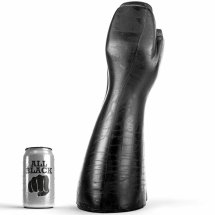 All Black AB13 – Duży model dłoniowy, elastyczny PVC, czarny, 39 cm