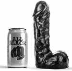 All Black Model 19 cm – Czarny elastyczny model anatomiczny PVC, teksturowany