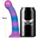 MYTHOLOGY Dion Galactic S – Anatomiczny model silikonowy z bazą, galaktyczny, 15 cm