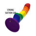 Mythology Colby Pride M – Silikonowy model anatomiczny z przyssawką, tęczowy, 17 cm