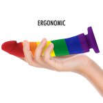 MYTHOLOGY Devon Pride L silikonowa maszyna intymna, przyssawka, PRIDE, 20 cm, elastyczny silikon