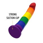 MYTHOLOGY Devon Pride L silikonowa maszyna intymna, przyssawka, PRIDE, 20 cm, elastyczny silikon