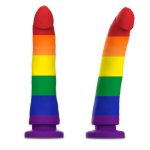 MYTHOLOGY Devon Pride L silikonowa maszyna intymna, przyssawka, PRIDE, 20 cm, elastyczny silikon
