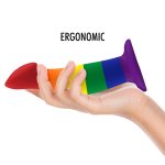 MYTHOLOGY Garrick Pride M – Kolorowa maszyna intymna, silikon medyczny, 16,5 cm
