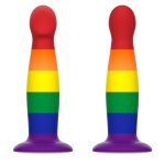 MYTHOLOGY Garrick Pride M – Kolorowa maszyna intymna, silikon medyczny, 16,5 cm