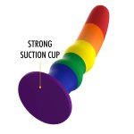 MYTHOLOGY KUNO Pride M – Silikonowy model z wibracją, tęczowy, magnetyczne ładowanie, 15,5 cm