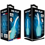 MR PLAY gruszka do higieny analnej silikonowa, niebieska, 220 ml, ergonomiczna