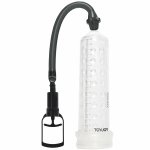 TOYJOY Power Massage Pump – przezroczysta rękawica z miarką, system podciśnienia 23 cm