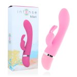 Intense Hilari silikonowy model masażujący, różowy, 30 trybów, podwójny silnik, 18,9 cm