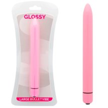 Glossy Slim precyzyjny model wibrujący, rożowy, wodoodporny ABS, 165 mm