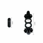 Baile Sweet Ring podwójny system wibracyjny z królikiem, czarny, silikon medyczny, ABS